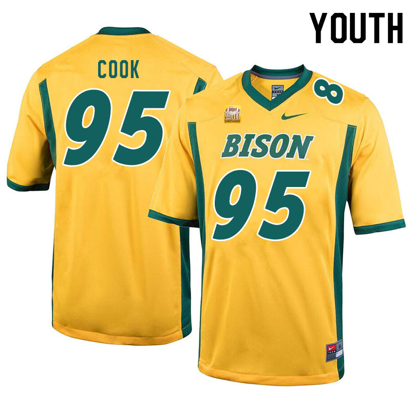 Youth #95 Brendan Cook North Dakota State Bison College Football Jerseys Sale-Yellow